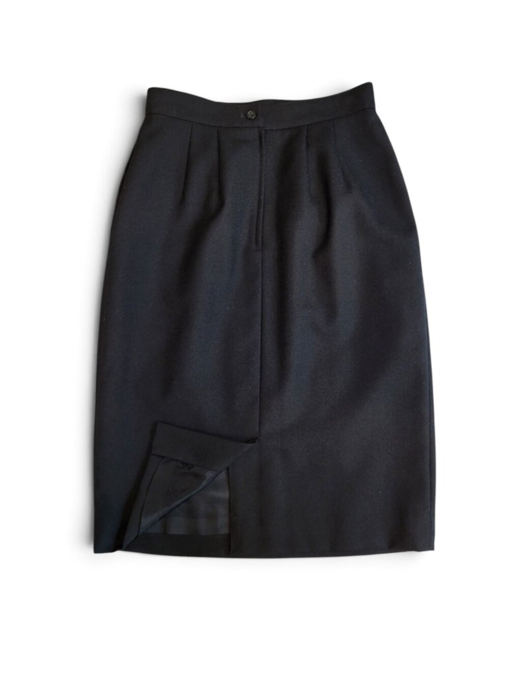 Vintage Casual Corner Black Wool Midi Pencil Skirt Size 6 - Picture 4 of 9